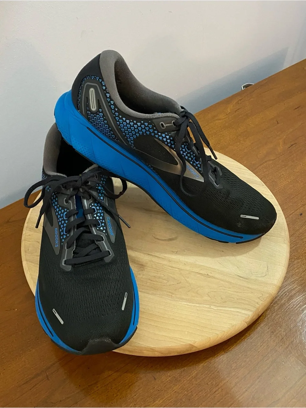 Brooks Ghost 14 Men's 13 Black/Blackened Pearl/Blue Neutral Running Shoes READ* - Picture 16 of 16